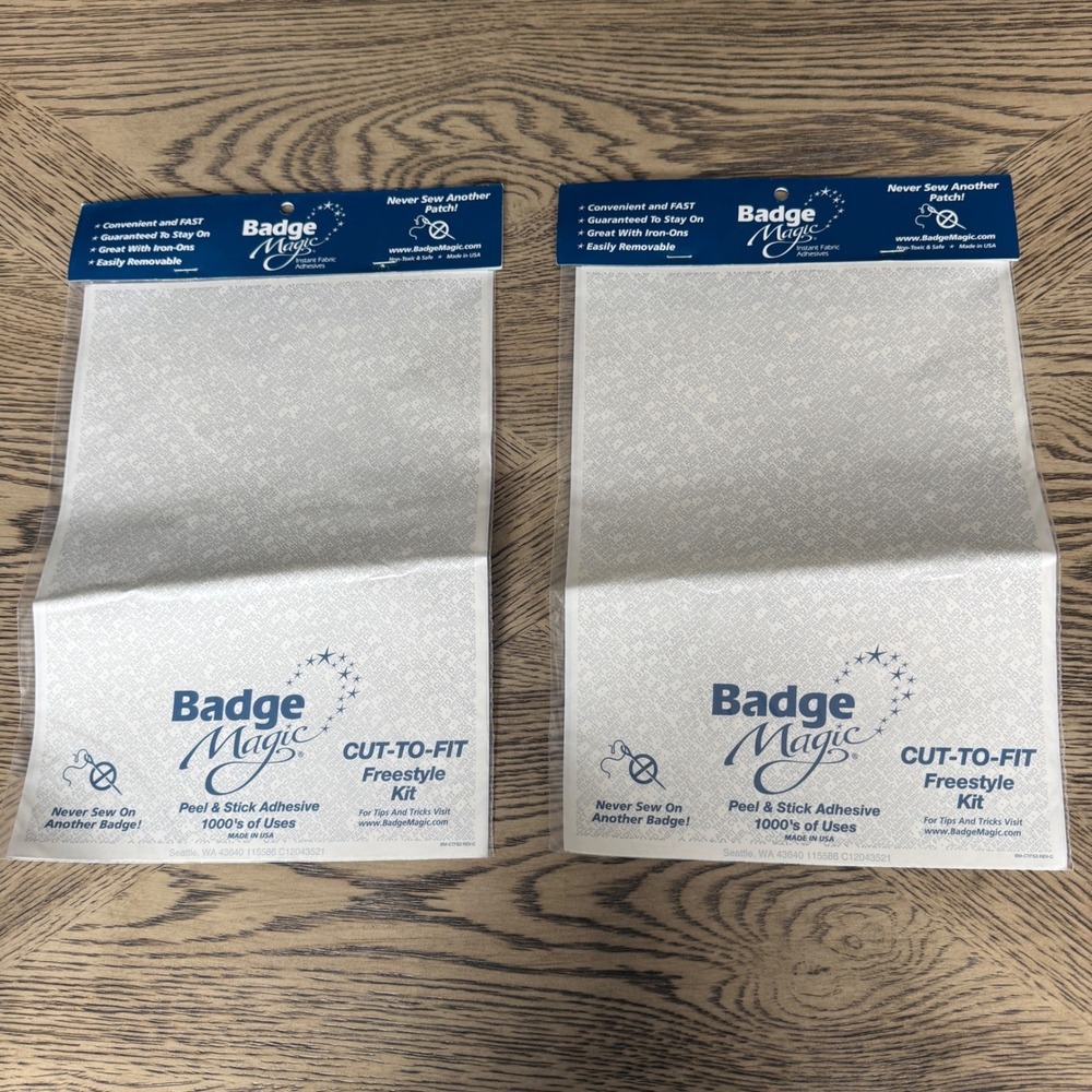 Badge Magic Patch Adhesive Kit Cut-To-Fit Peel & Stick Adhesive 2 Pack USA Made